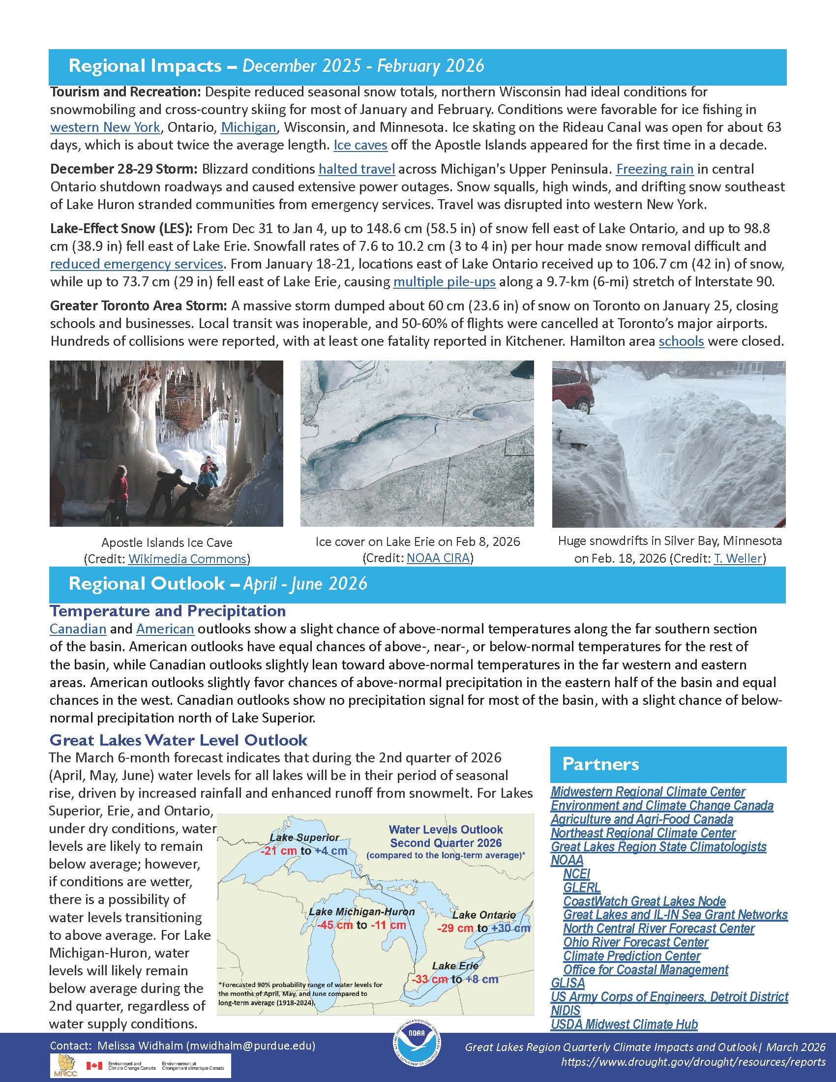 Preview image of page 2 of the Great Lakes Quarterly Report for December 2025 through February 2026.