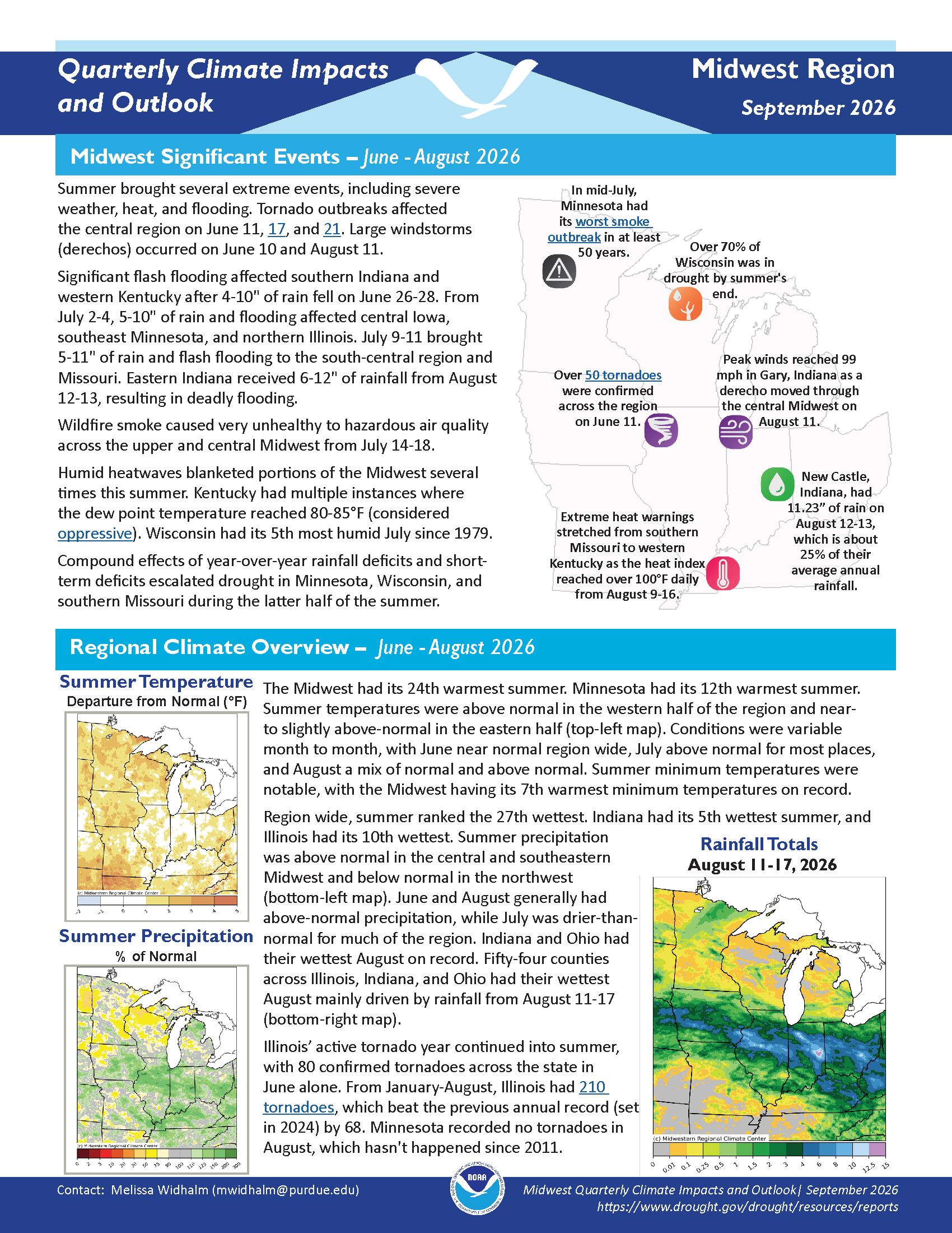 Preview image of page 1 of the Midwest Quarterly Report for June through August 2026.