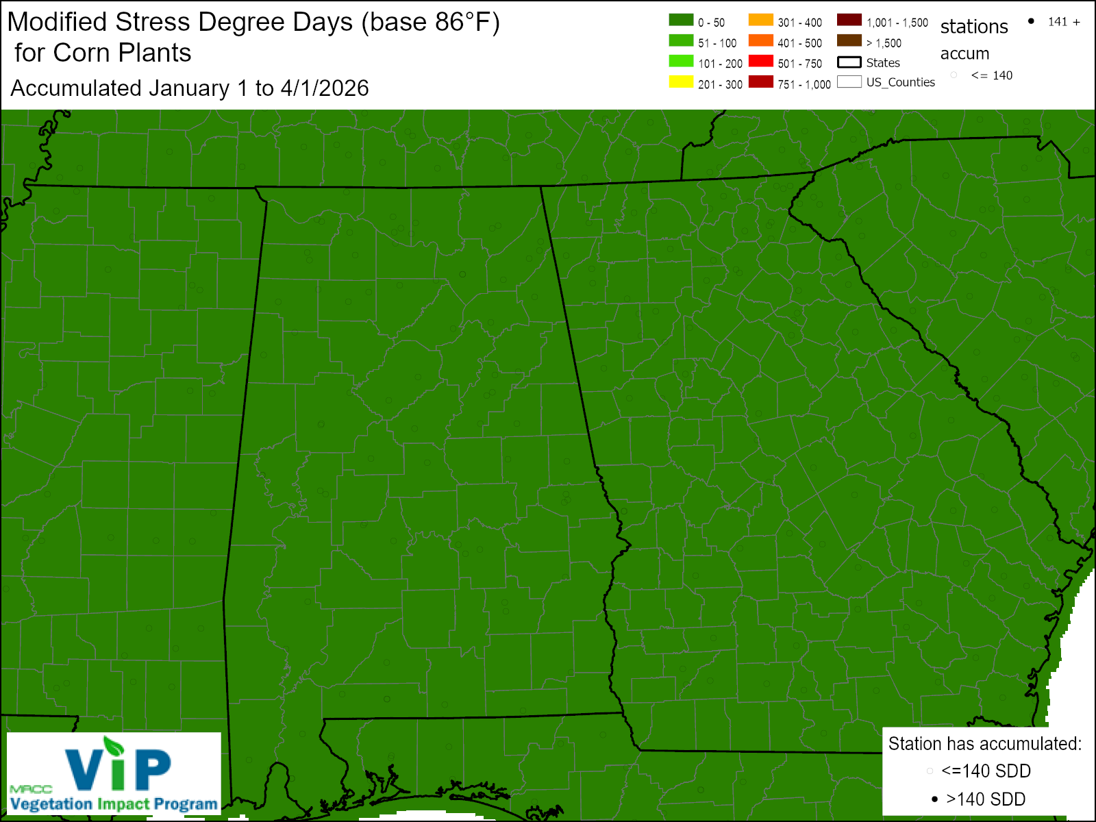 Modified Stress Degree Days for Corn