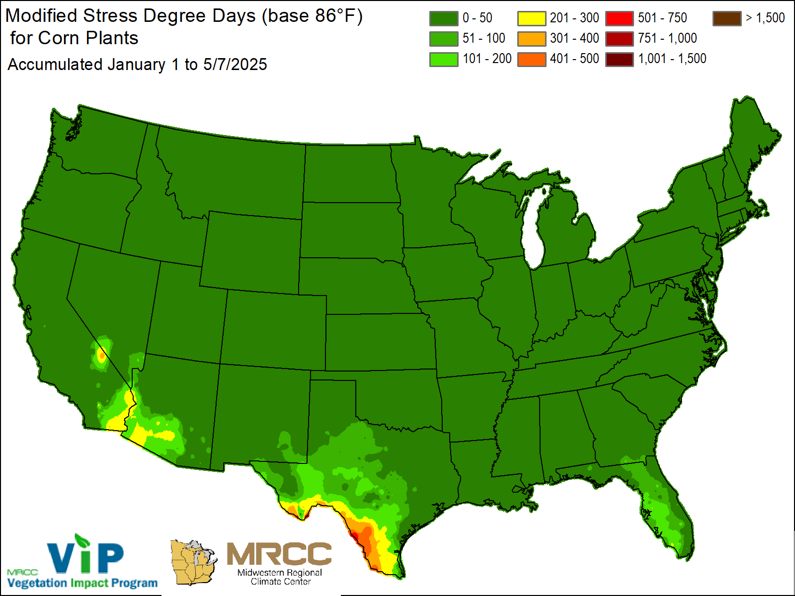 Modified Stress Degree Days for Corn