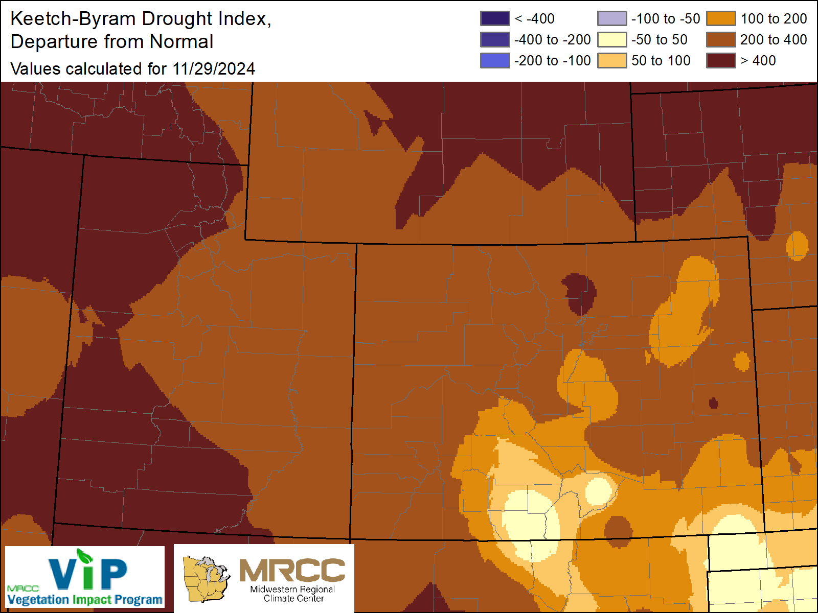 MRCC - Keetch-Byram Drought Index - AREA 050