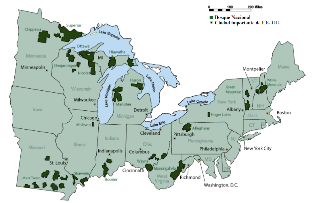 US Forest Service Eastern Region map
