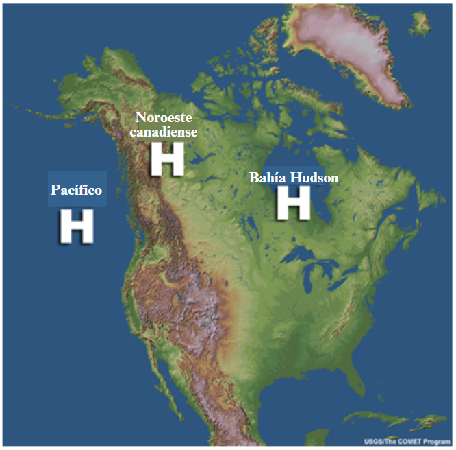 Map showing the location of airmasses resopnsible for wildfire weather in the U.S.