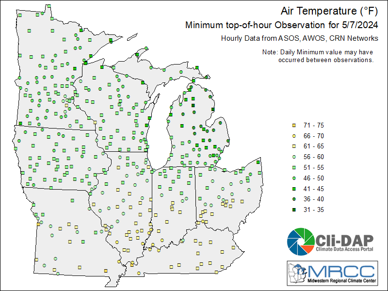 Midwest Air Temp Min