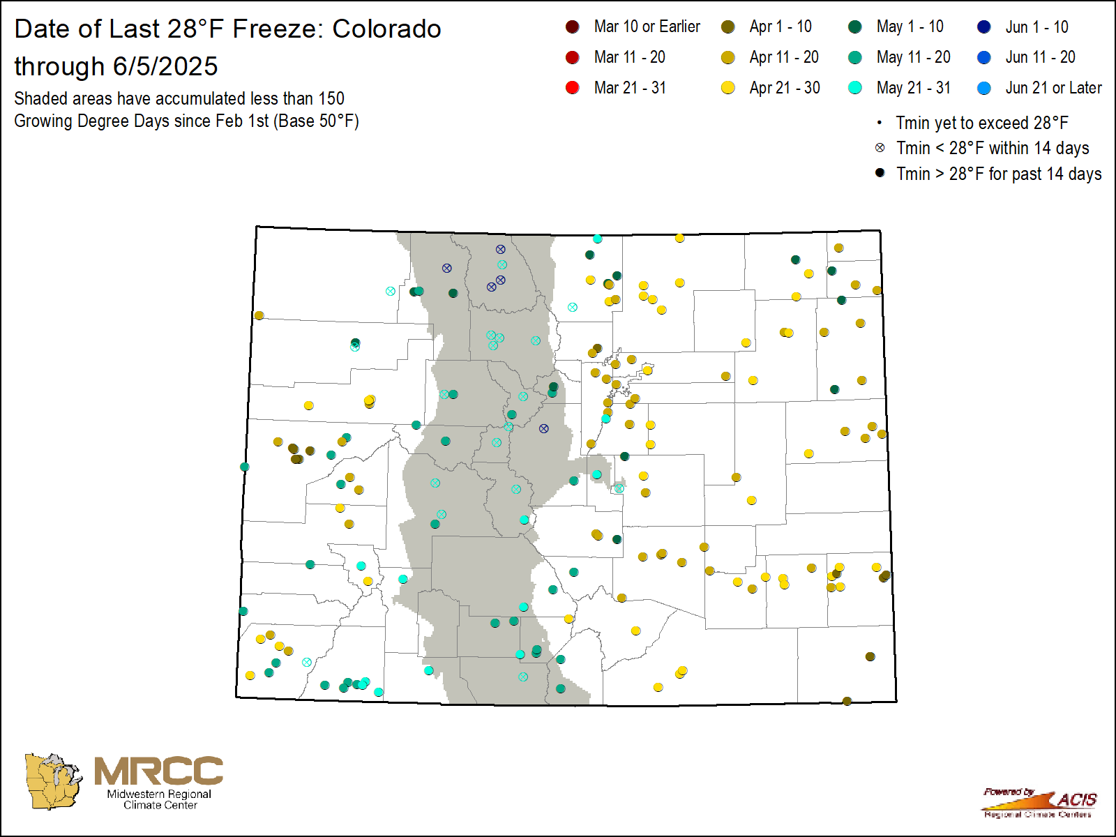 State Freeze Map - 28 Degrees