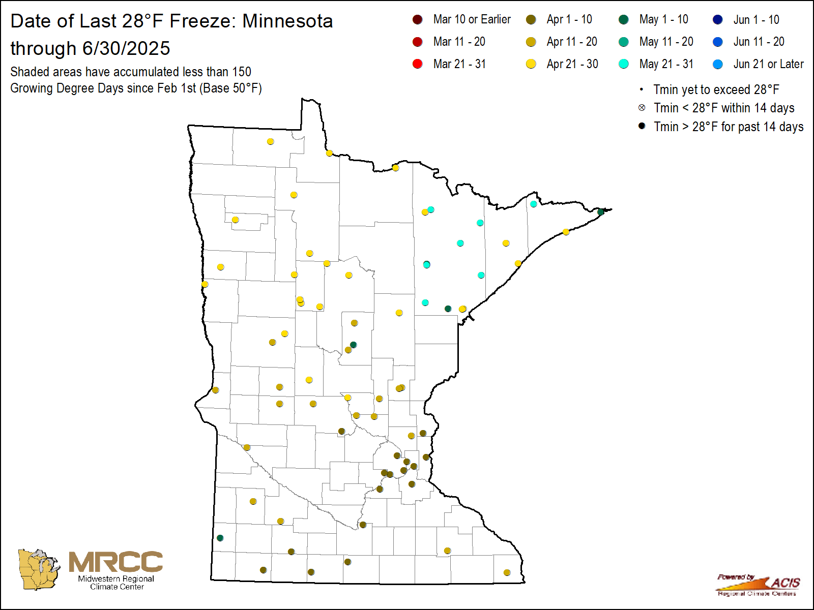 State Freeze Map - 28 Degrees