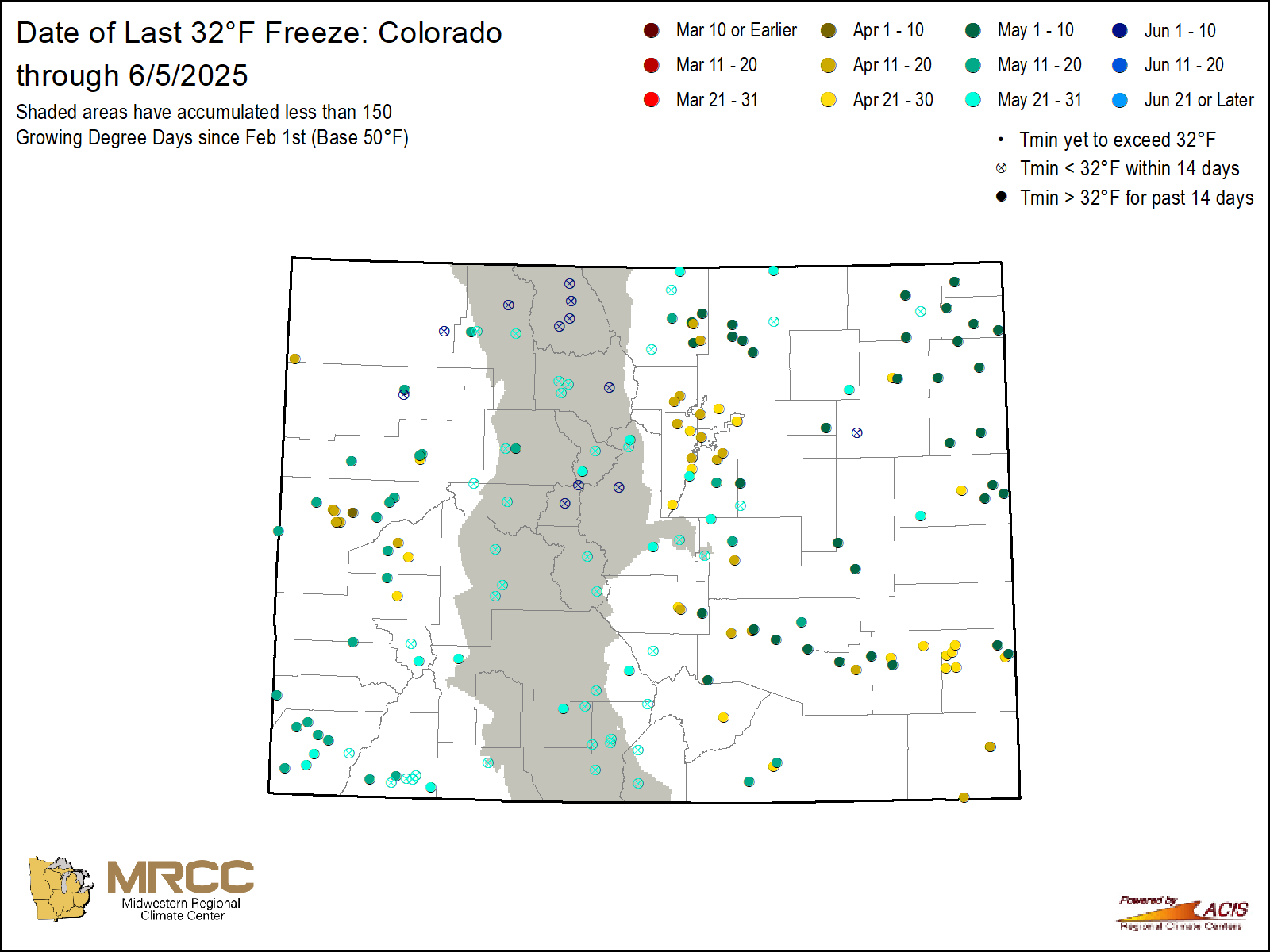State Freeze Map - 32 Degrees