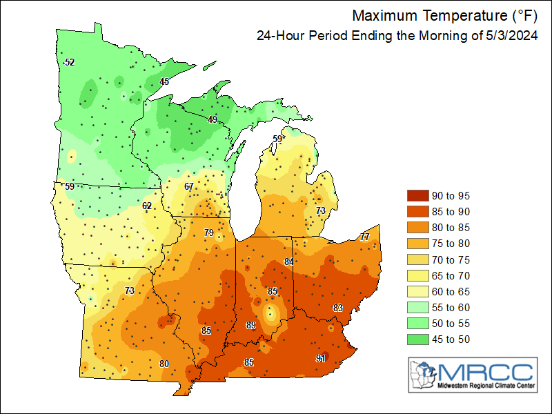 Midwest Max Temp