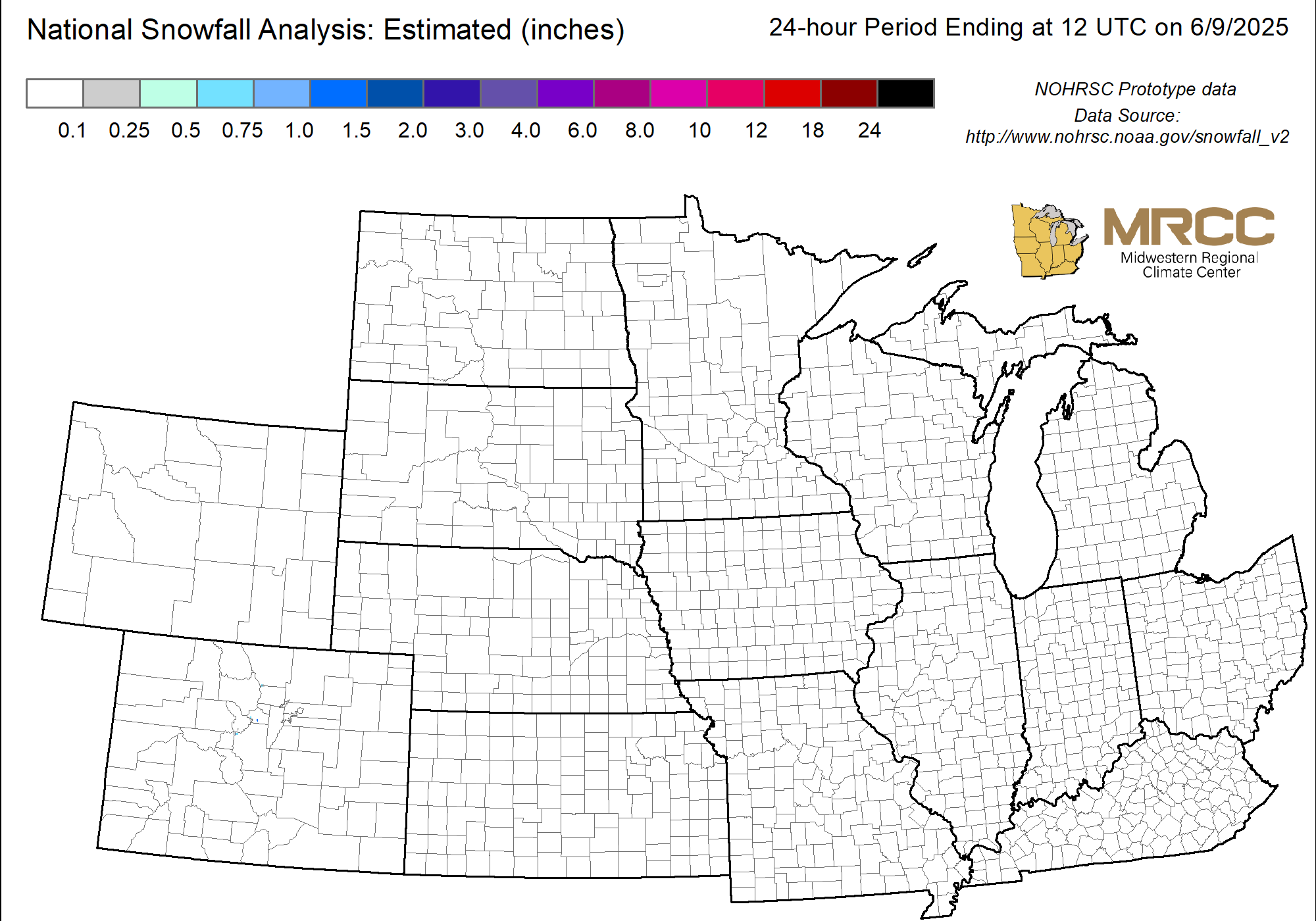 Daily NOHRSC Snowfall