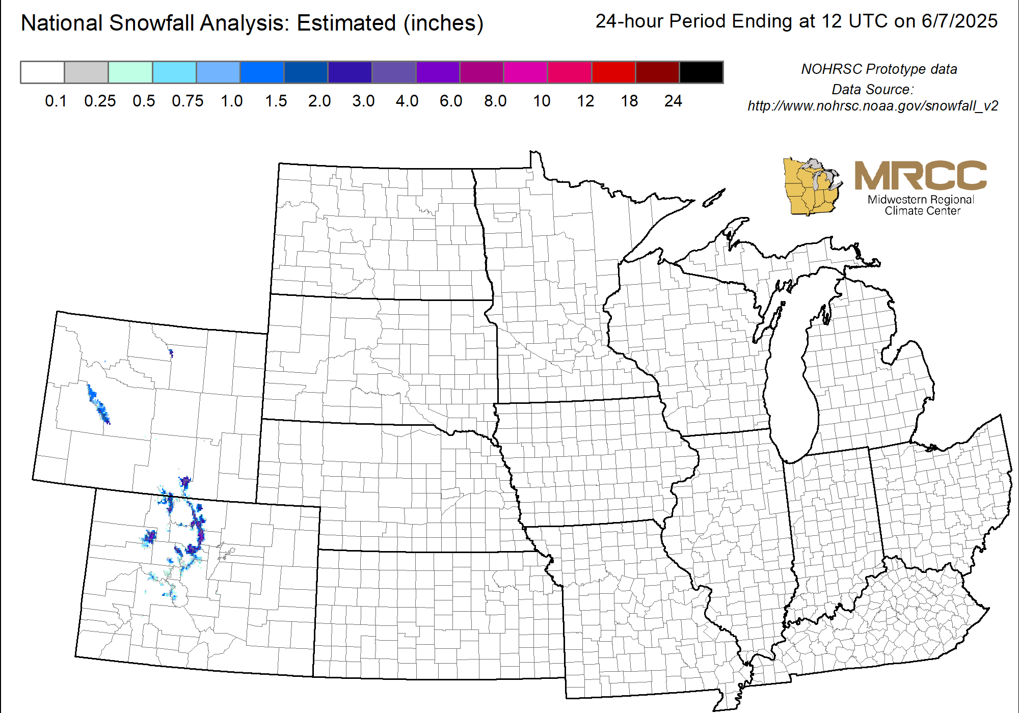 Daily NOHRSC Snowfall
