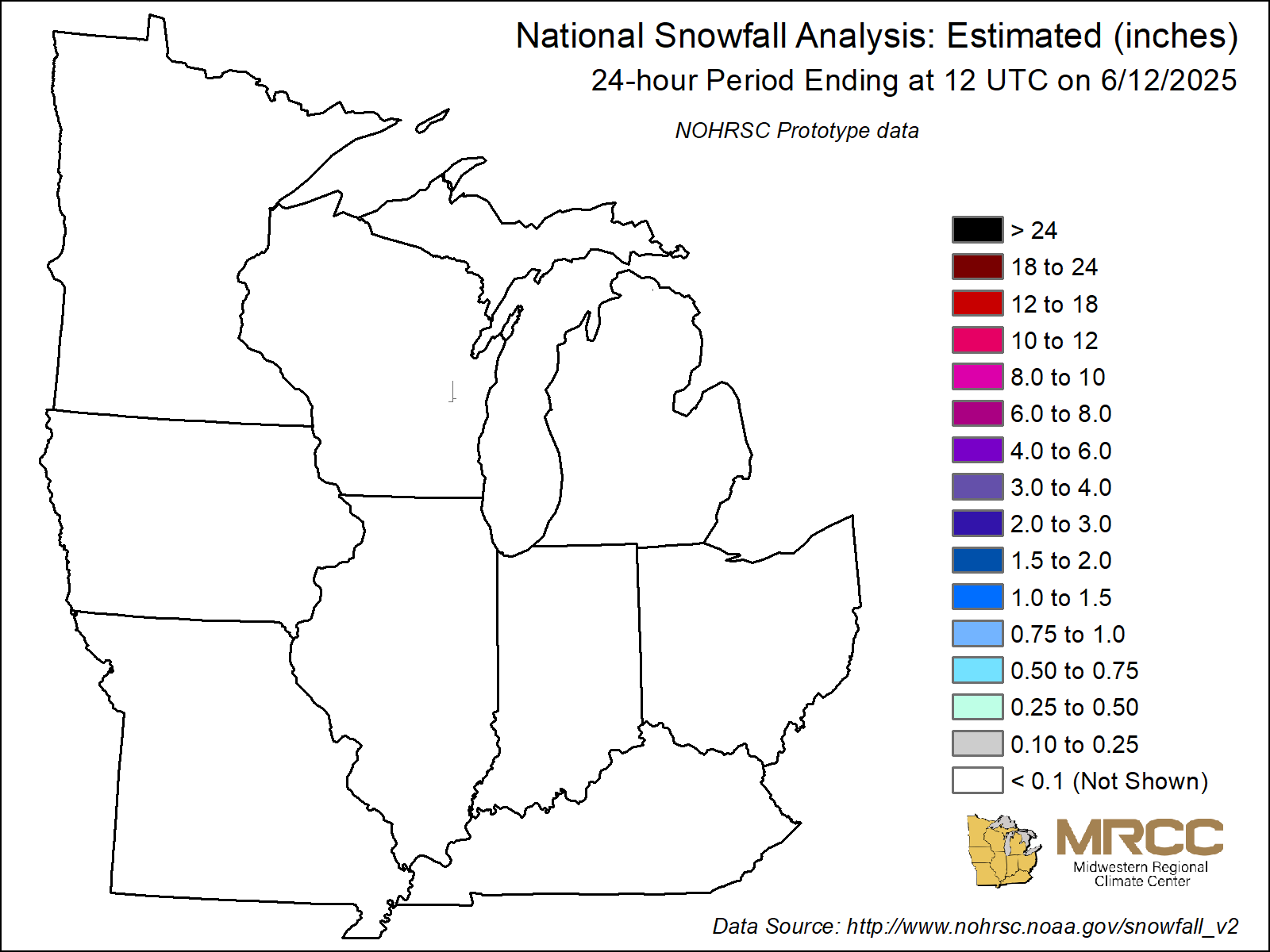 Daily NOHRSC Snowfall