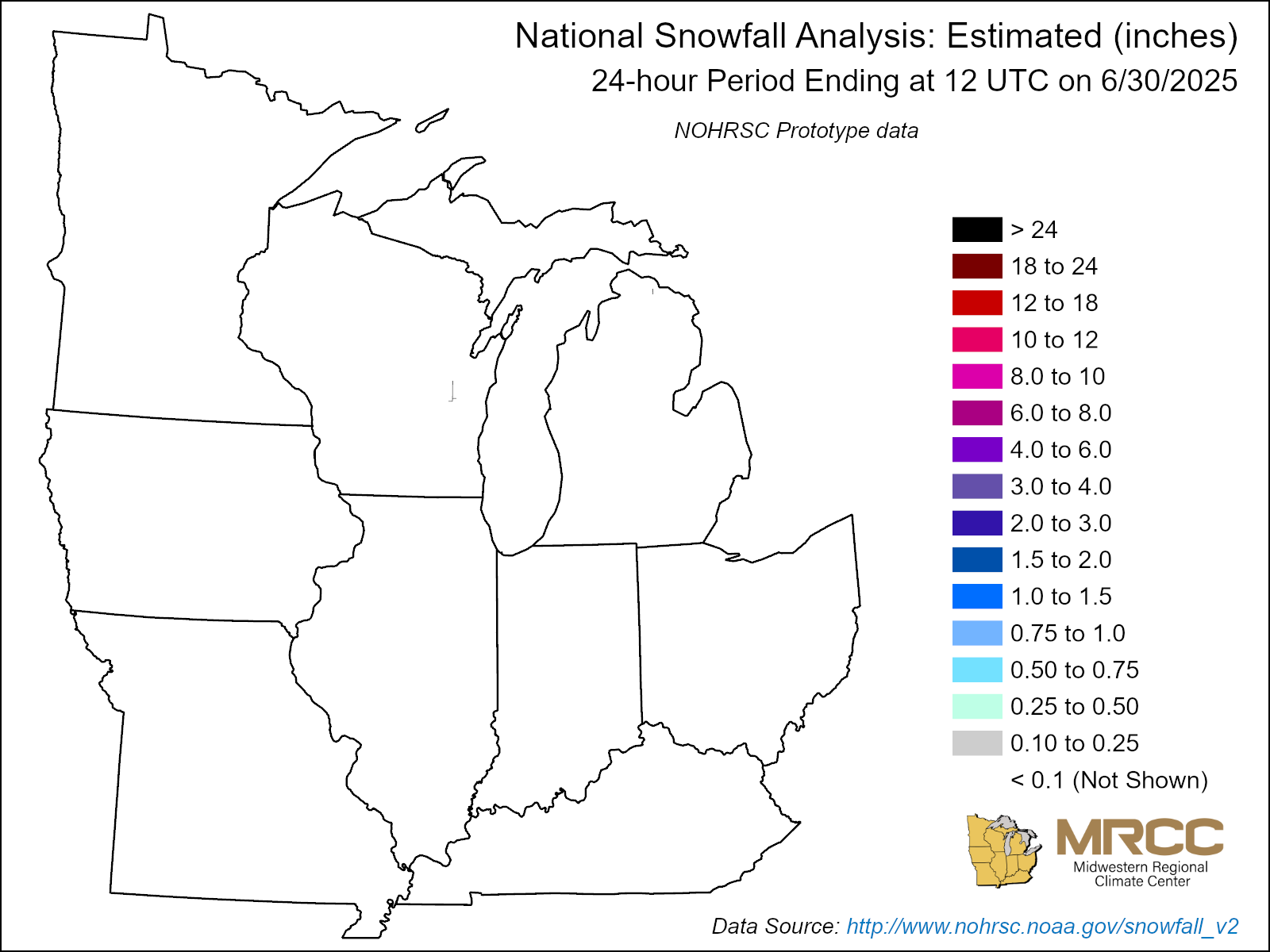Daily NOHRSC Snowfall