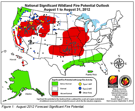 Figure 1: Aug 2012 Fire Potential Forecast