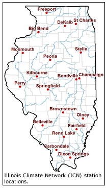 Illinois Climate Network station locations
