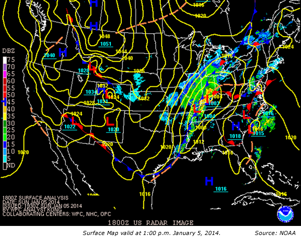 Surface Map 1/5/2014