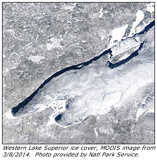 Western Lake Superior MODIS ice cover image