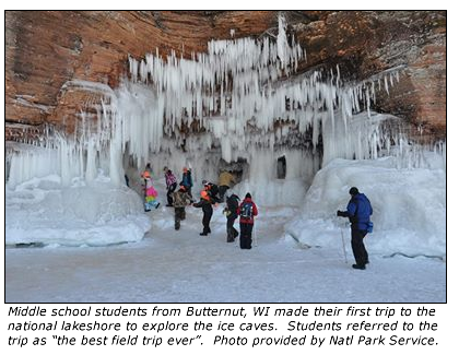 Middle School Students at Ice Caves