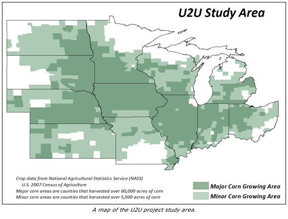 Map of the U2U project study area