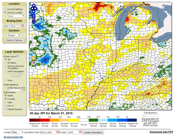 High Res Drought Tool Screen Shot