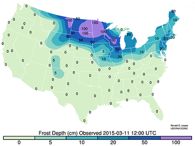US CRN Frost Depth Map