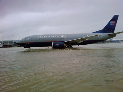 Flooding at Chicago's O'Hare International Airport in 2008