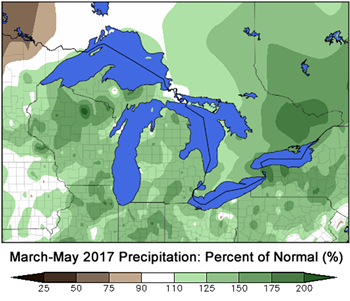 Figure 2: Percent of Normal Precipitation for the March-May 2017 period