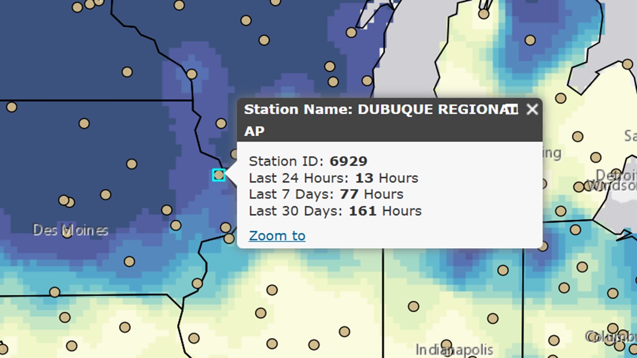 Hours Below Freezing