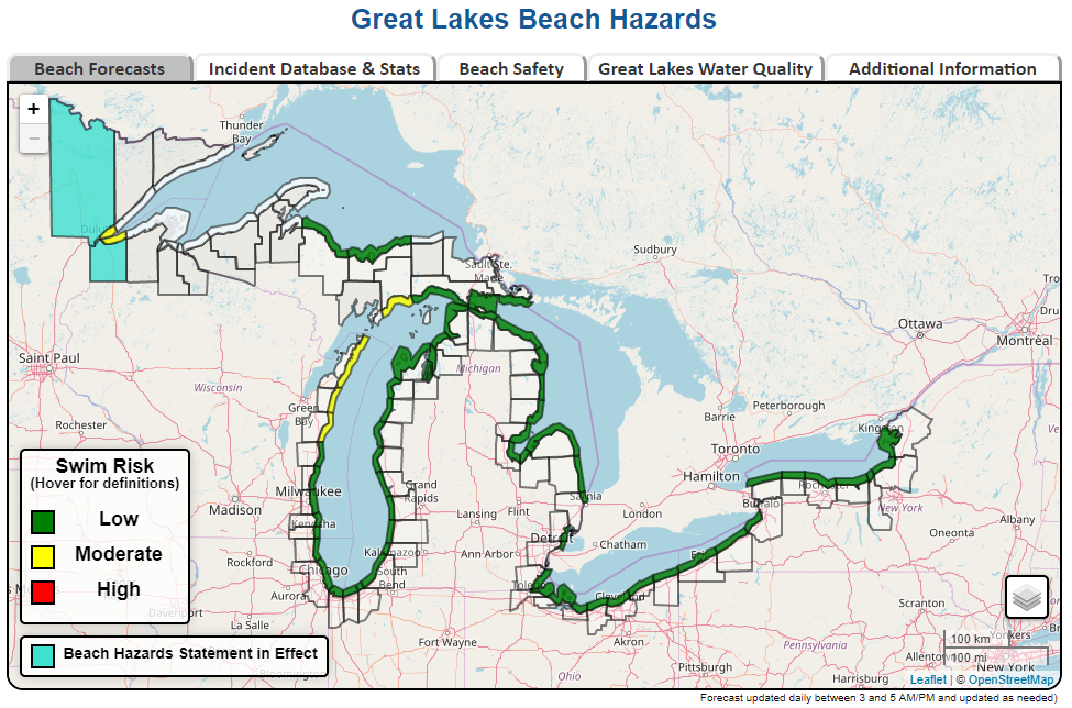 Great Lakes Beach Hazards diagram