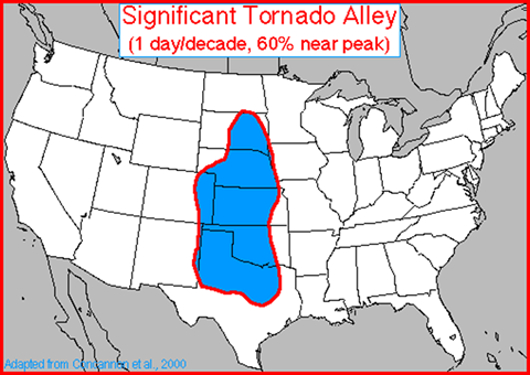 "Tornado Alley" Map