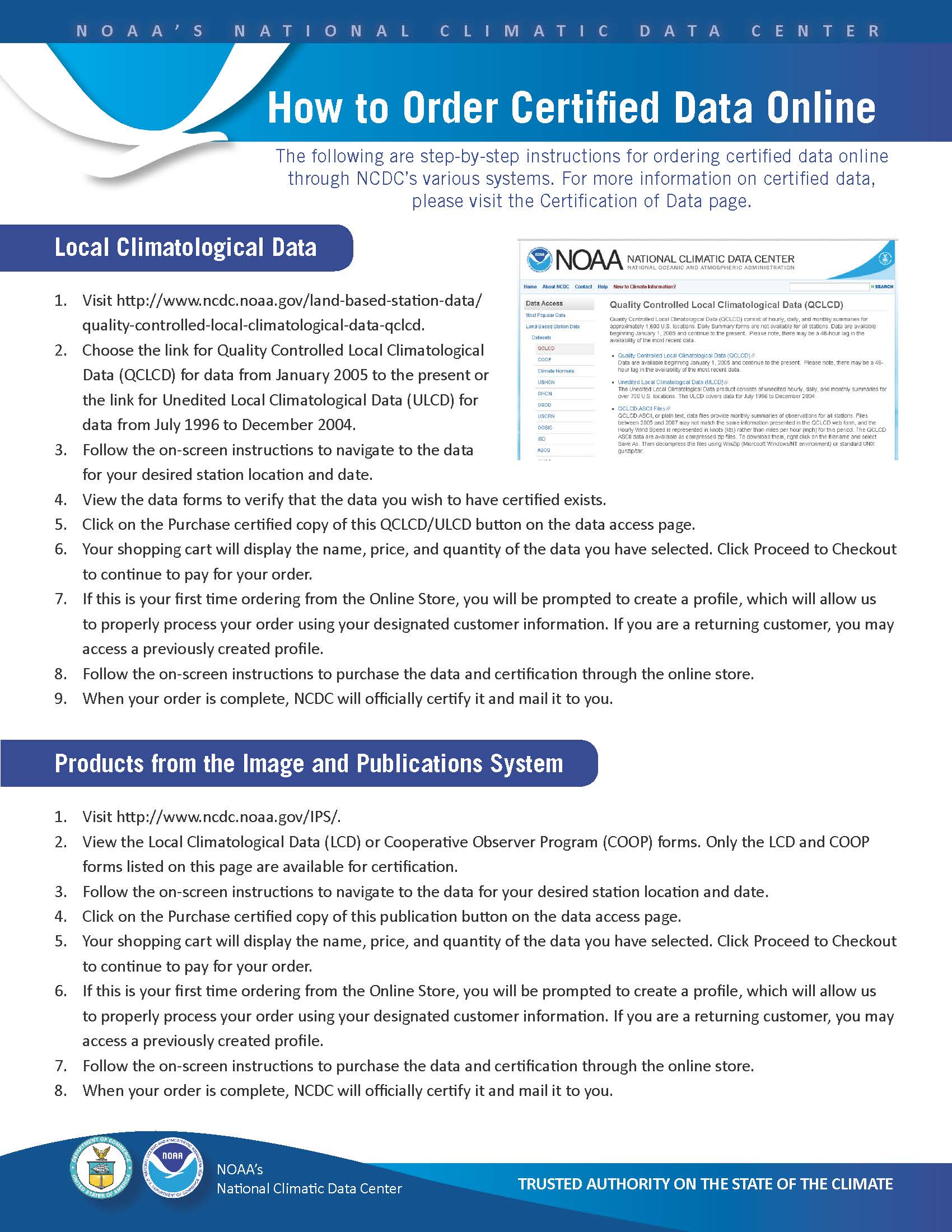NCEI Certification Procedures