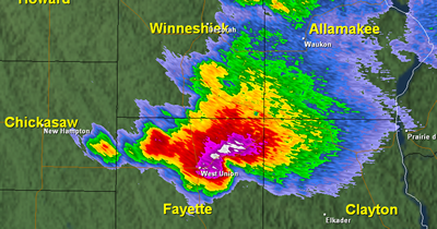 Storm with significant hail core.