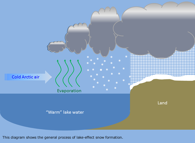 General process of lake-effect storm formation