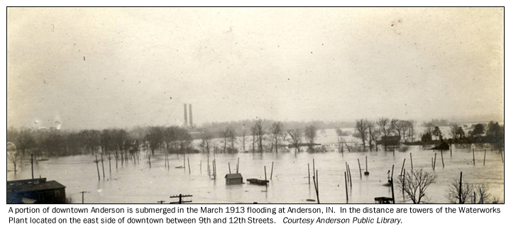 Portion of downtown Anderson, Indiana in the flood of March 1913