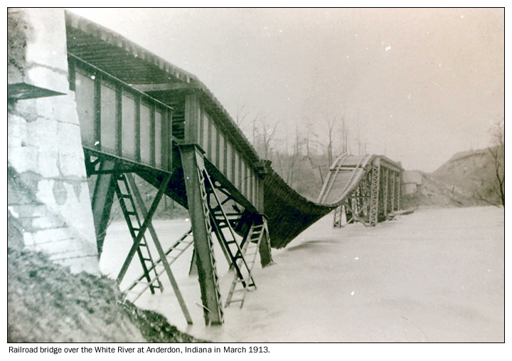 Railroad bridge over the White River at Anderson, IN