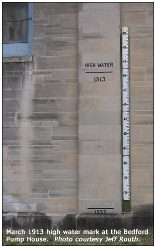 March 1913 high water mark at the Bedford, IN Pump House