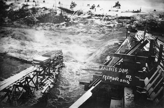 Ballville Dam at Freemont March 25, 1913