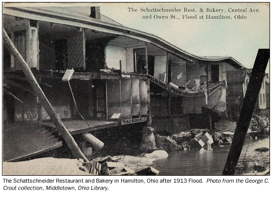 Schattschneider Restaurant after the 1913 Flood