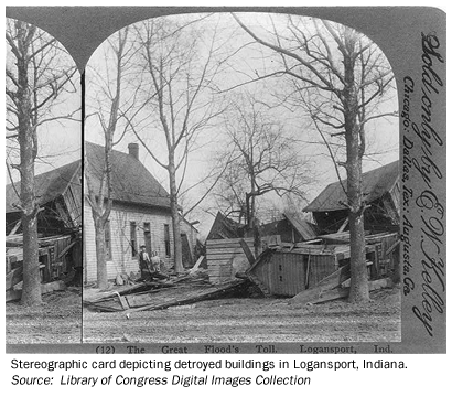 Destroyed buildings in Logansport, IN