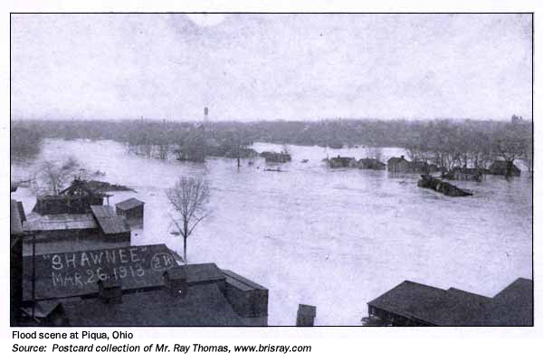 Piqua, Oho flood scene