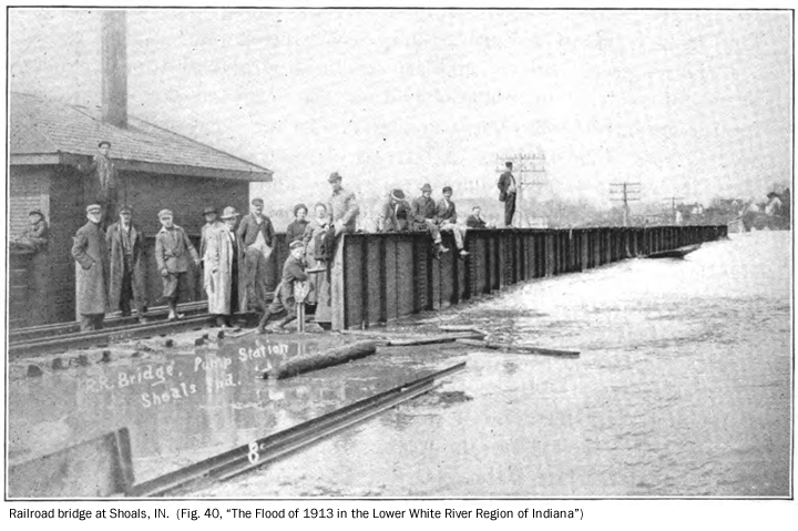 Railroad bridge at Shoals, IN