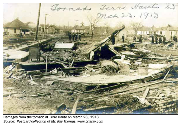 Tornado damage at Terre Haute, IN on March 23, 1913