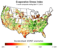 USDA's Evaporative Stress Index Map